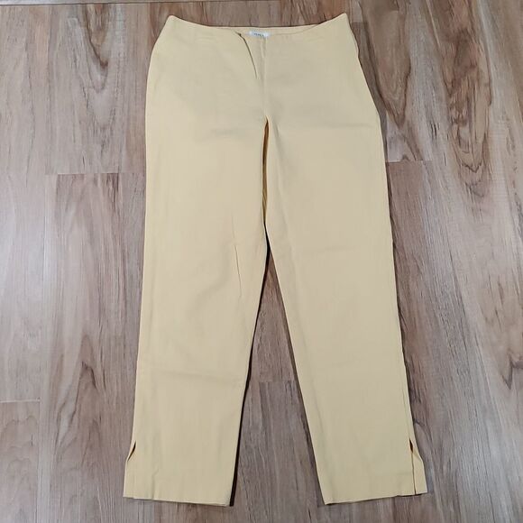 🔹️Gunex Yellow Italian Cropped Ankle Pants Size 8/29 - Picture 2 of 10